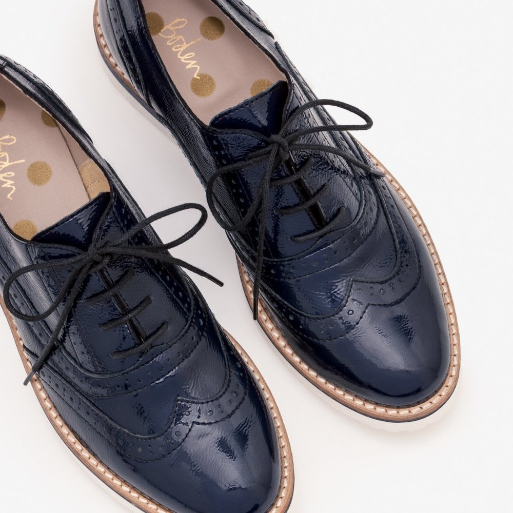 BNIB BODEN Navy Nina Platform Brogues 42/11